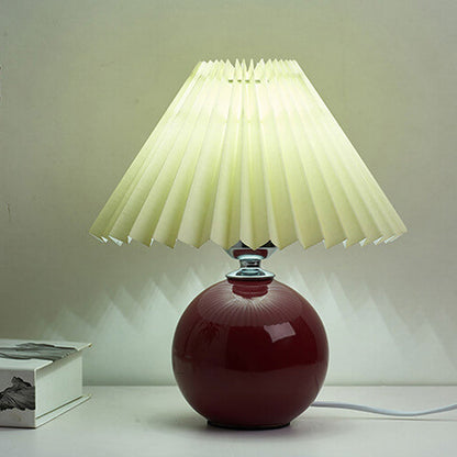 Nowoczesna ceramiczna lampa stołowa z tkaninowym abażurem – dostępna w wielu kolorach