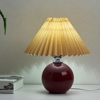 Nowoczesna ceramiczna lampa stołowa z tkaninowym abażurem – dostępna w wielu kolorach