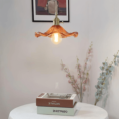 Elegancka Szklana Lampa Wisząca w Kształcie Kwiatu Hibiskusa ze Stylowym Designem