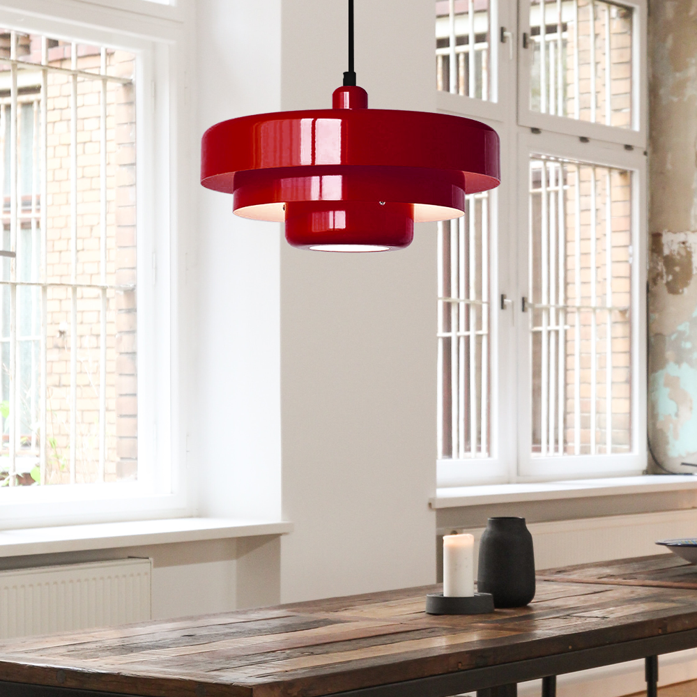 Round Stylish Iron Pendant Light – Elegant Industrial Design for Home and Kitchen