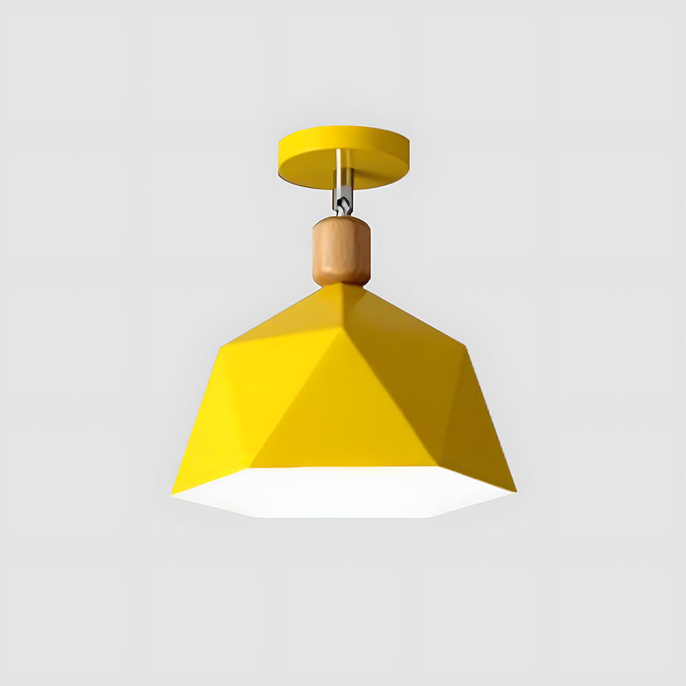 Läila – Skandynawska Lampa Sufitowa z Geometrycznym Designem i Drewnianym Akcentem