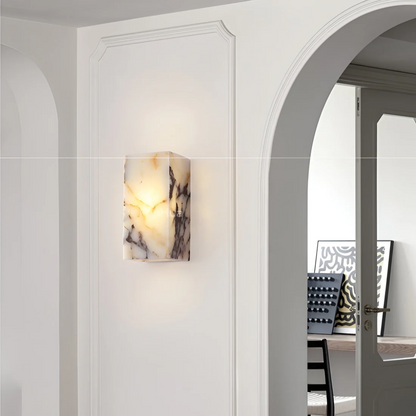 Luksusowa lampa ścienna z kamienia naturalnego z ciepłym światłem LED