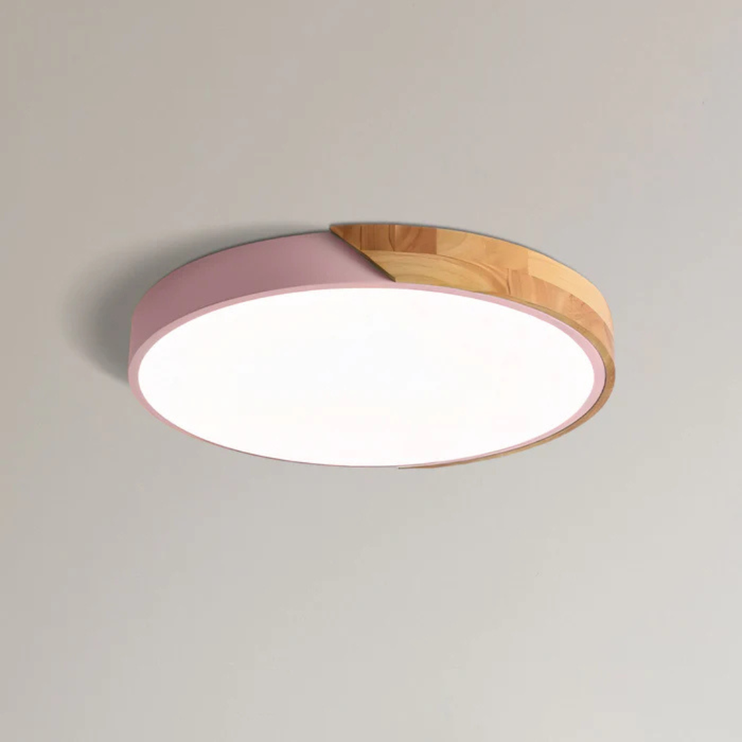 Lampa Sufitowa LED w Skandynawskim Stylu z Drewna i Akrylu