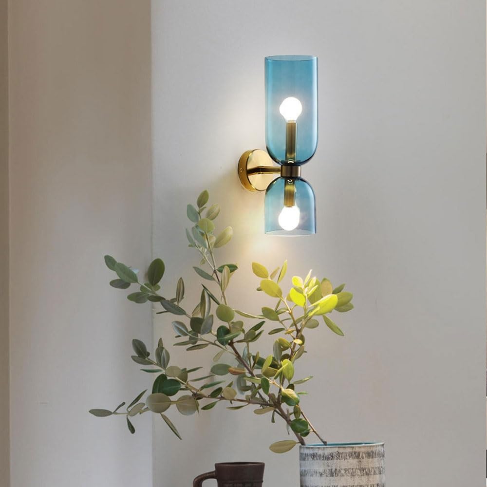 Flute – Elegancka Lampa Ścienna ze Szkła i Żelaza w Stylu Retro