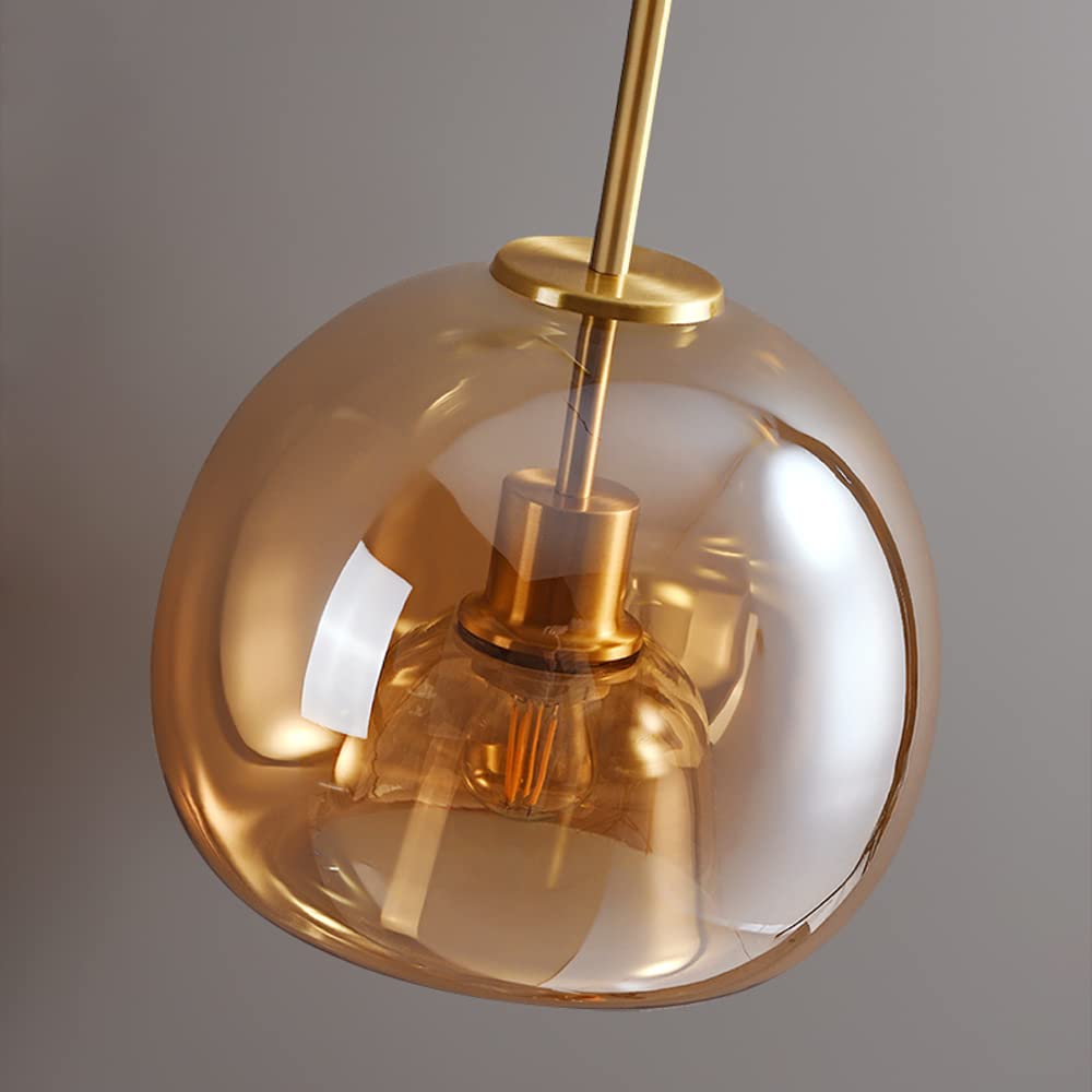Stylowa Retro Miedziana Szklana Lampa Sufitowa