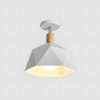 Läila – Skandynawska Lampa Sufitowa z Geometrycznym Designem i Drewnianym Akcentem