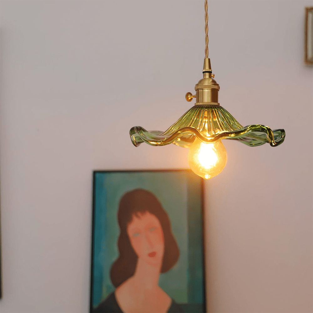 Elegancka Szklana Lampa Wisząca w Kształcie Kwiatu Hibiskusa ze Stylowym Designem