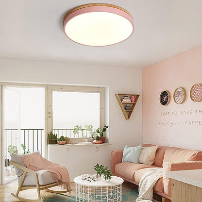 Tröde – Drewniana Lampa Sufitowa LED o Okrągłym Kształcie w Skandynawskim Stylu – Elegancki Minimalizm i Ciepłe Światło