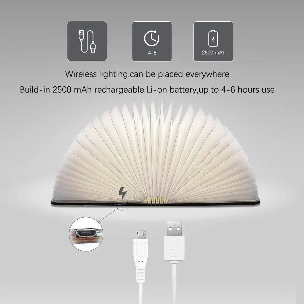 Booky – Elegant LED Table Lamp with Built-in Battery, Shaped Like a Book