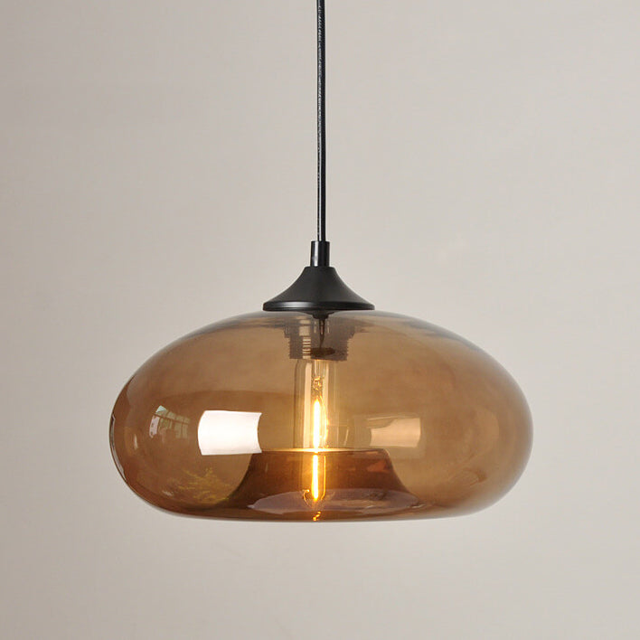 Industrial Glass Hanging Lamp – Ø28 cm, Multiple Colors, E26 Socket