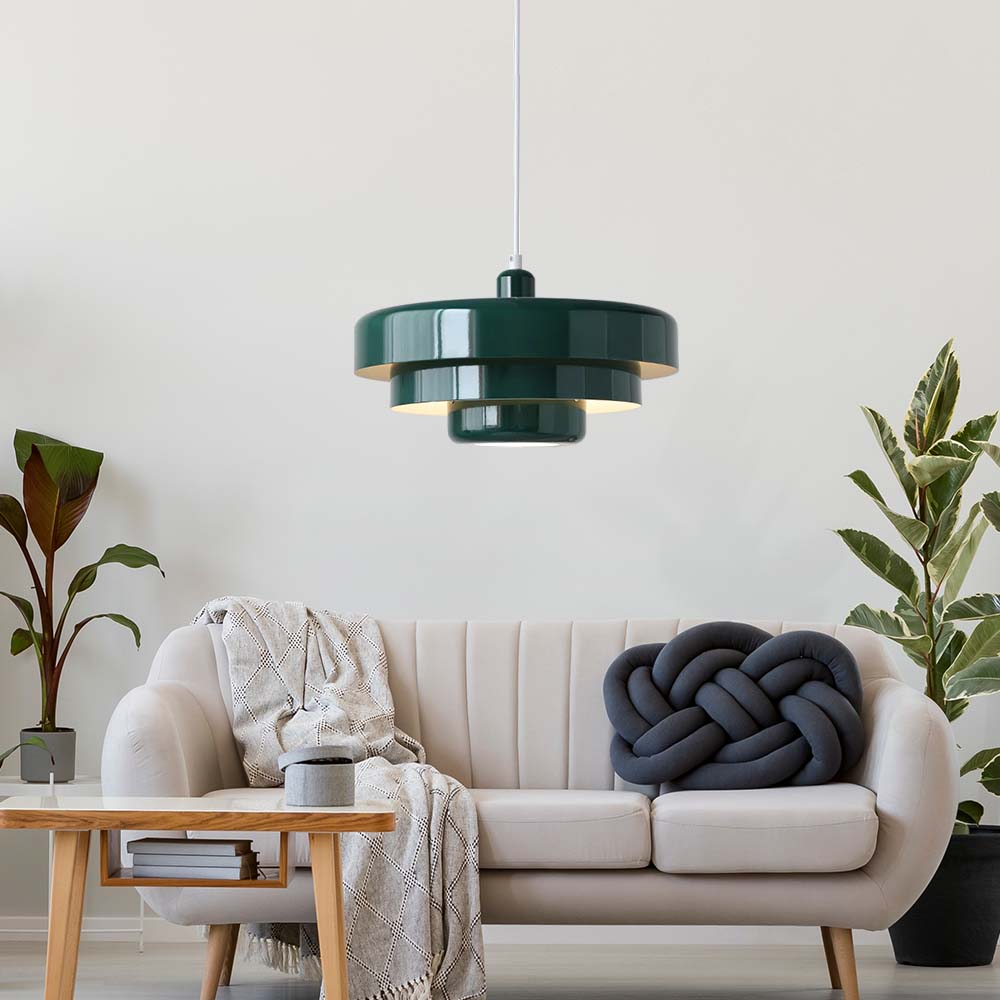 Round Stylish Iron Pendant Light – Elegant Industrial Design for Home and Kitchen