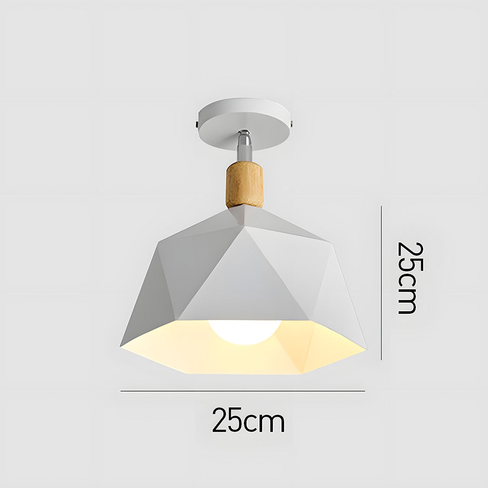 Läila – Skandynawska Lampa Sufitowa z Geometrycznym Designem i Drewnianym Akcentem
