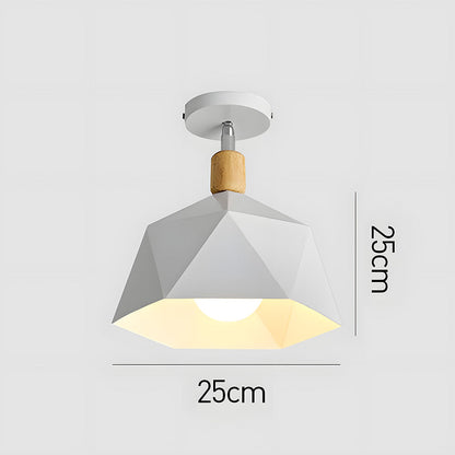 Läila – Skandynawska Lampa Sufitowa z Geometrycznym Designem i Drewnianym Akcentem