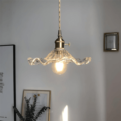 Elegancka Szklana Lampa Wisząca w Kształcie Kwiatu Hibiskusa ze Stylowym Designem