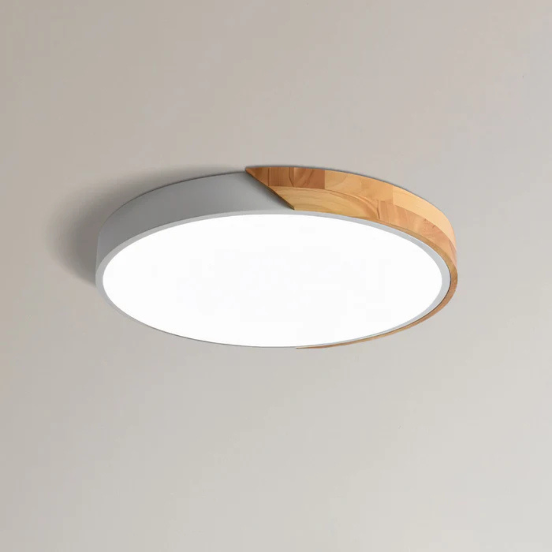 Lampa Sufitowa LED w Skandynawskim Stylu z Drewna i Akrylu