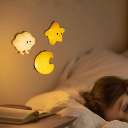 Urocze Lampki Nocne dla Dzieci – Gwiazda, Księżyc i Chmurka
