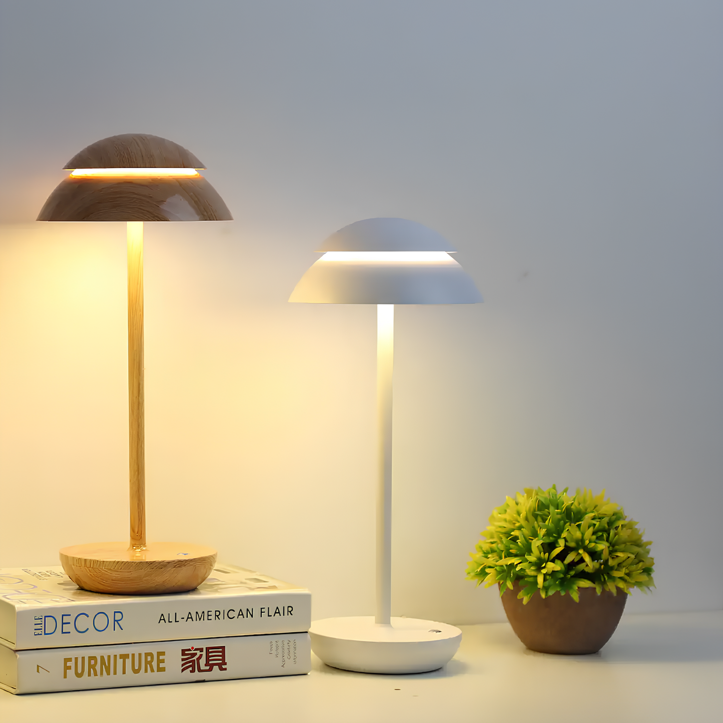 Stylowa aluminiowa lampa stołowa z funkcją ściemniania