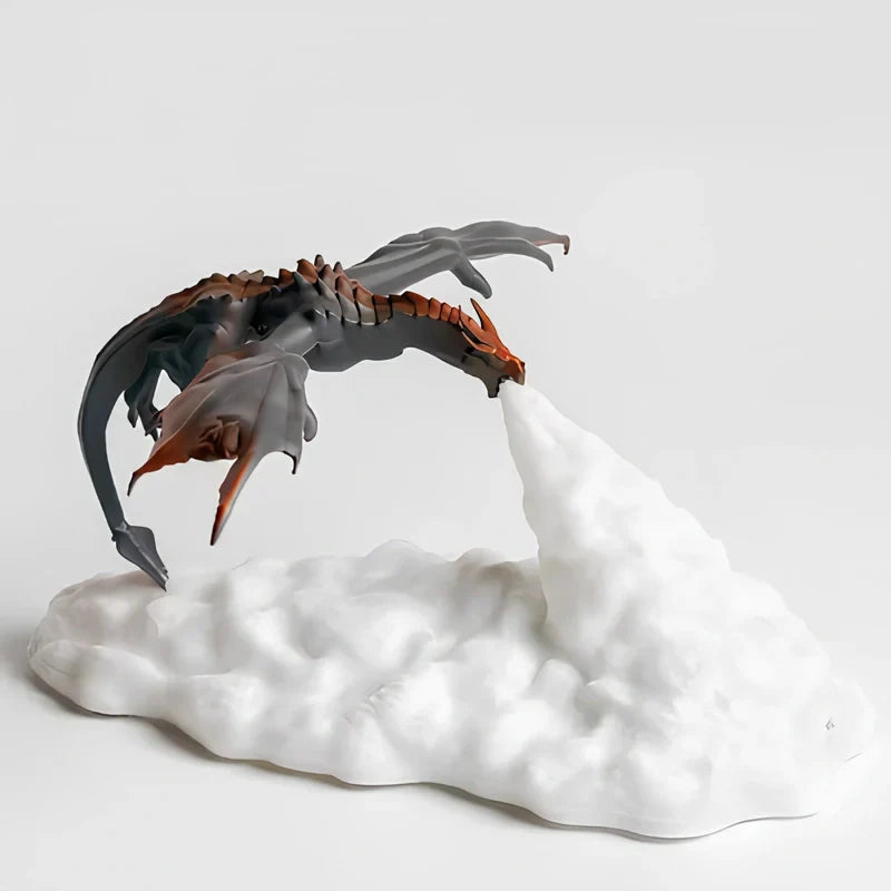 Dragon Light – Lampka Smok 3D z Nadrukiem, Ładowalna, z Efektem Ognistego Blasku