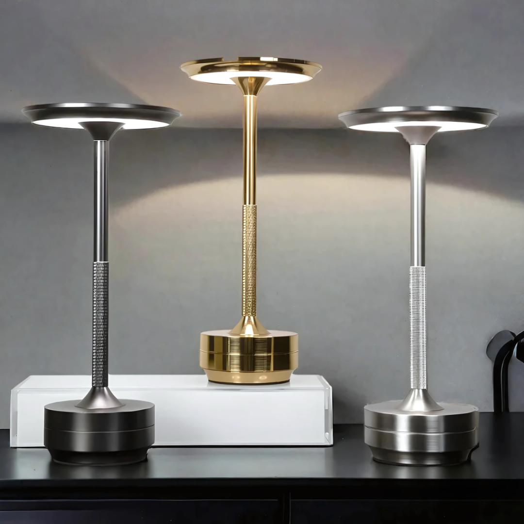 Elegancka bezprzewodowa lampa stołowa z dotykowym sterowaniem i trzema trybami światła