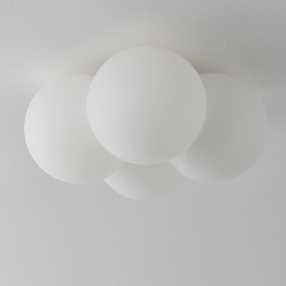 White ceiling lamp with clouds and bubbles