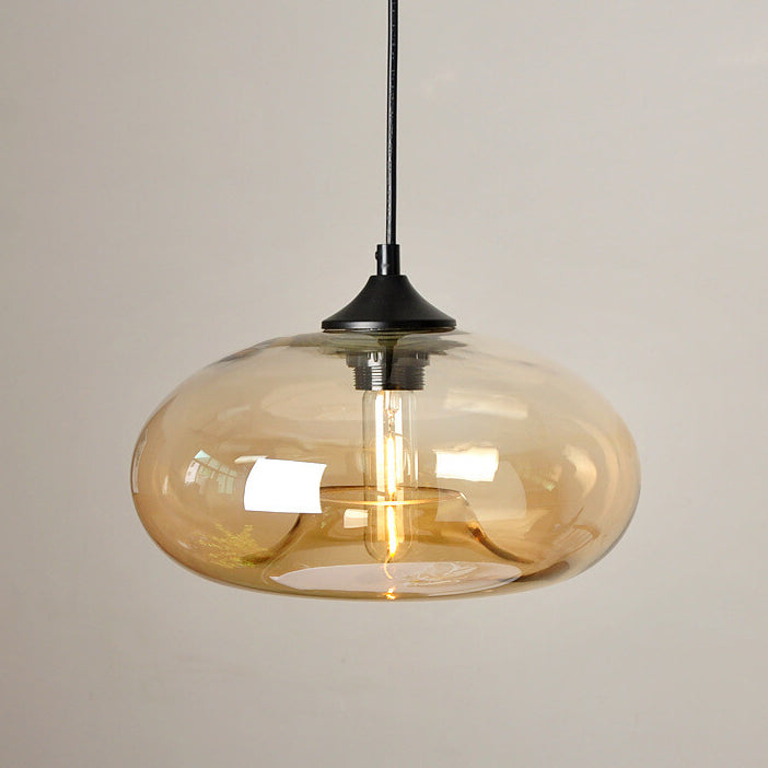 Industrial Glass Hanging Lamp – Ø28 cm, Multiple Colors, E26 Socket