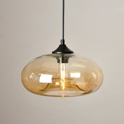 Industrial Glass Hanging Lamp – Ø28 cm, Multiple Colors, E26 Socket
