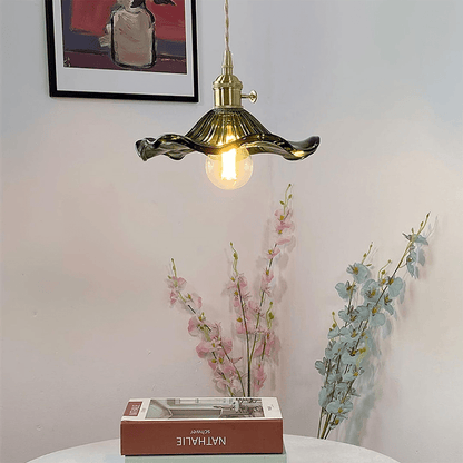 Elegancka Szklana Lampa Wisząca w Kształcie Kwiatu Hibiskusa ze Stylowym Designem