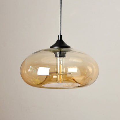 Industrial Glass Hanging Lamp – Ø28 cm, Multiple Colors, E26 Socket