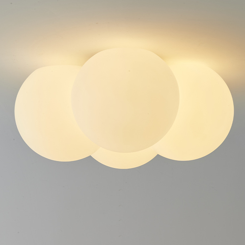 White ceiling lamp with clouds and bubbles