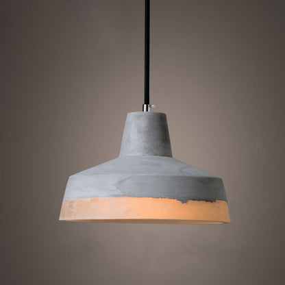 Industrial cement and metal hanging lamp – grey with adjustable height