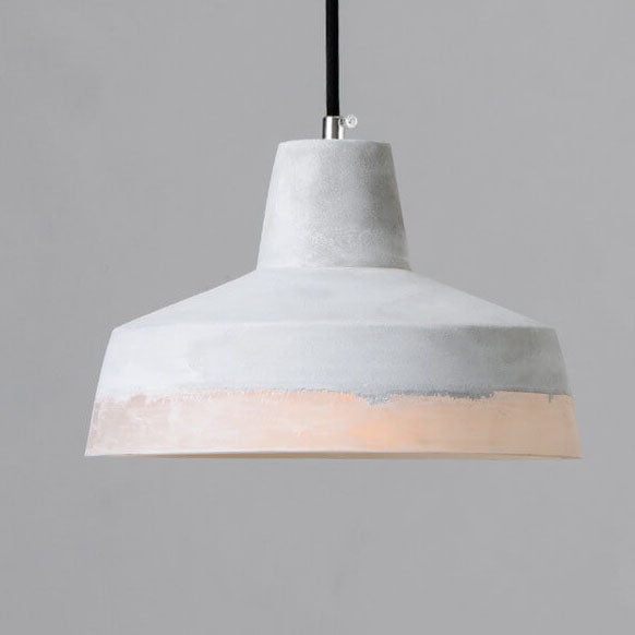 Industrial cement and metal hanging lamp – grey with adjustable height