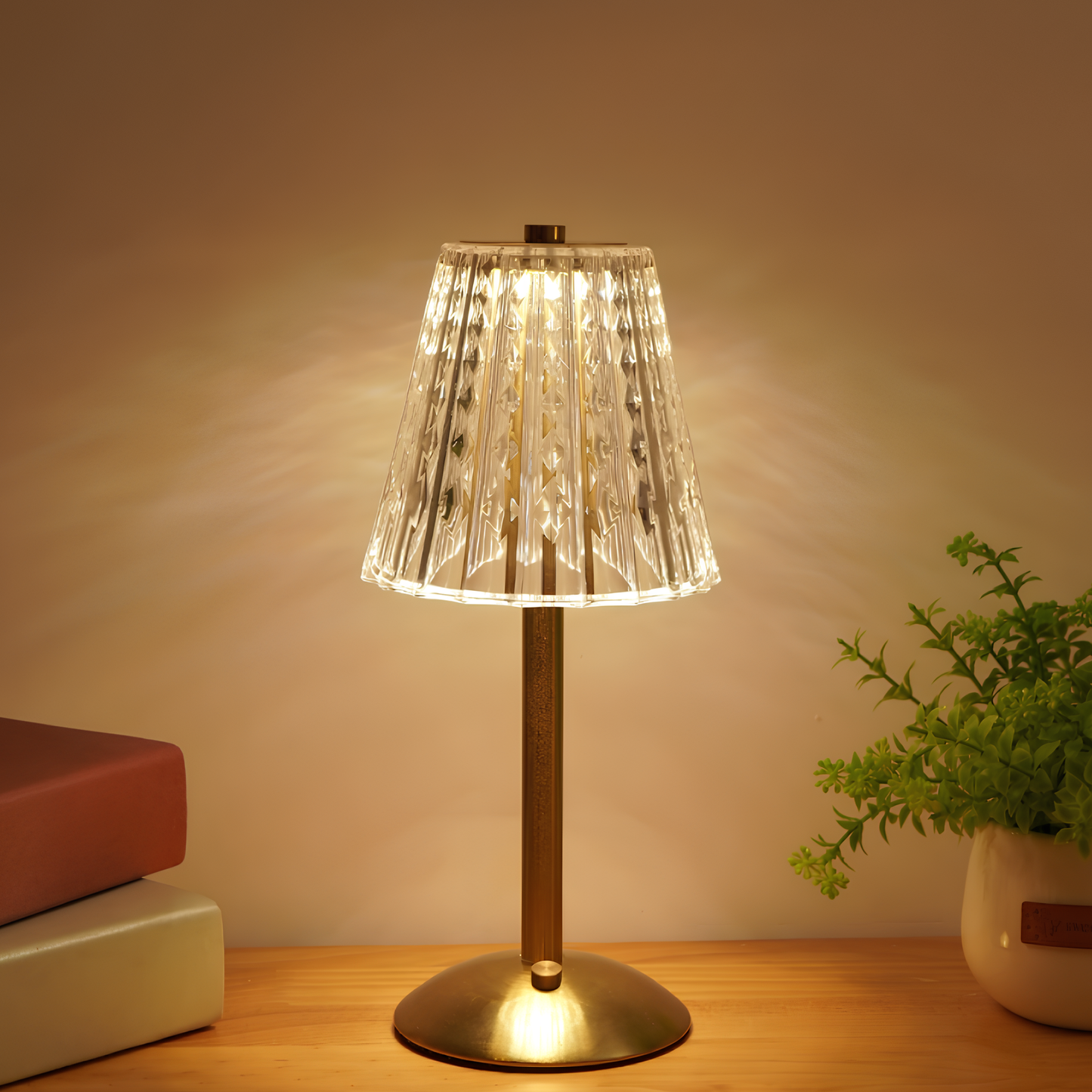 Golden Crystal Cordless Table Lamp with Touch Dimming - a luxurious addition to your interior
