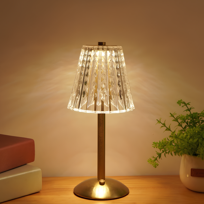 Golden Crystal Cordless Table Lamp with Touch Dimming - a luxurious addition to your interior