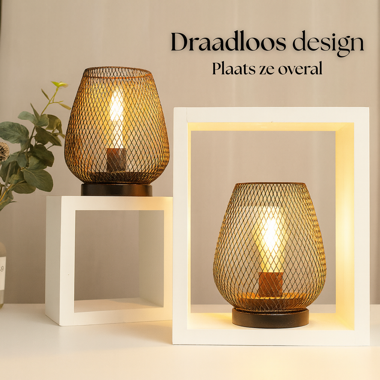 Elegancka metalowa lampa stołowa z unikalnym wzorem i ciepłym światłem LED