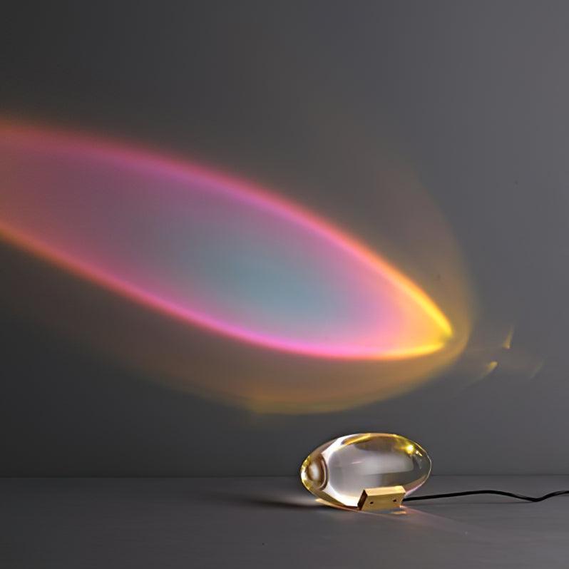 Elegancka lampa stołowa z kryształową soczewką – nastrojowy klimat światła i różnorodne tryby LED