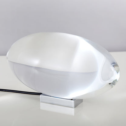 Elegancka lampa stołowa z kryształową soczewką – nastrojowy klimat światła i różnorodne tryby LED