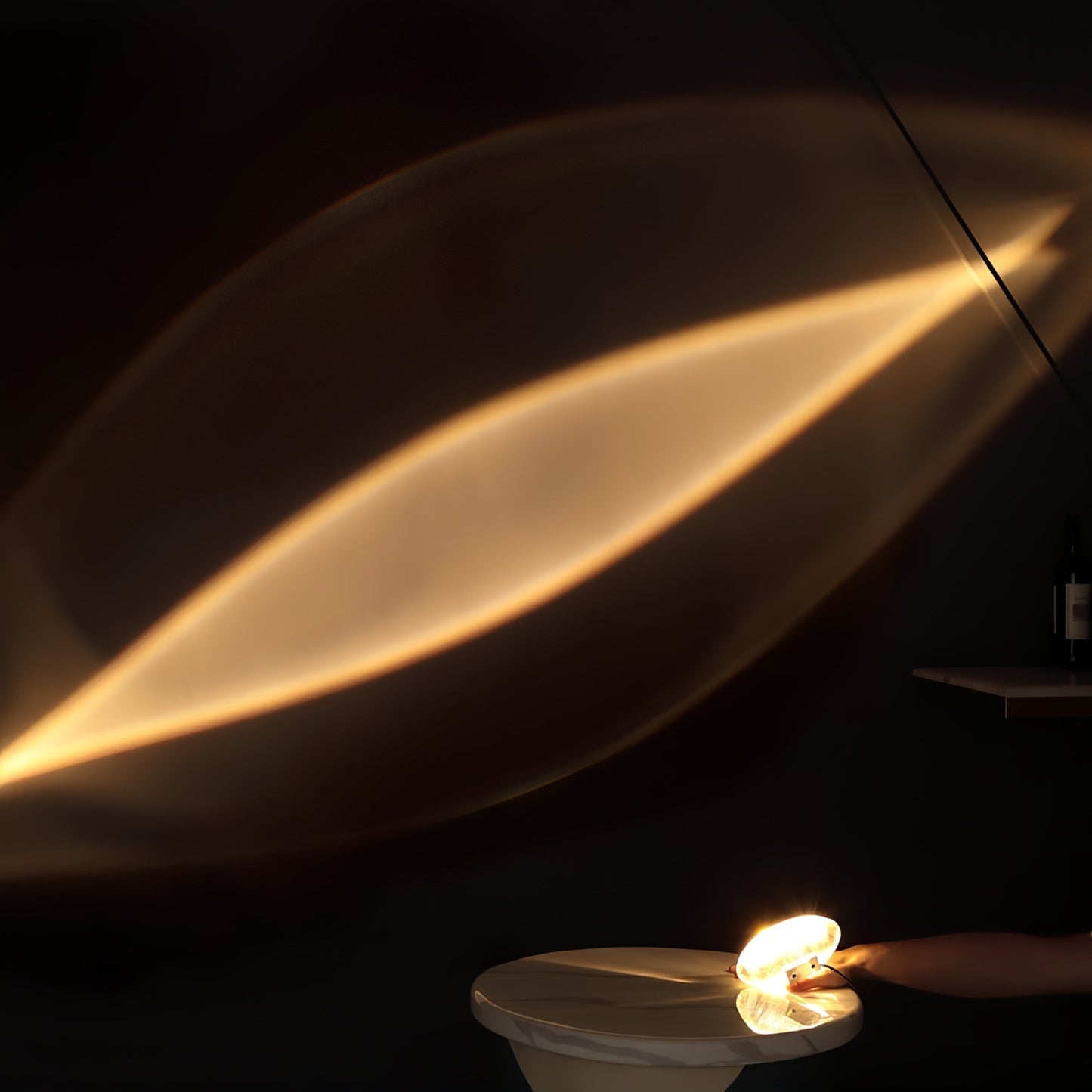 Elegancka lampa stołowa z kryształową soczewką – nastrojowy klimat światła i różnorodne tryby LED