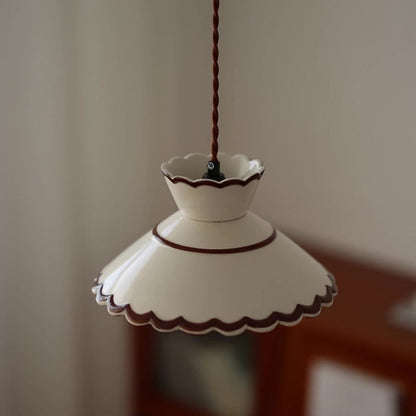 French Ceramic Pendant Light – Minimalist Cone Shape, E26 Socket