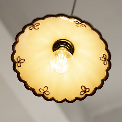 French Ceramic Pendant Light – Minimalist Cone Shape, E26 Socket
