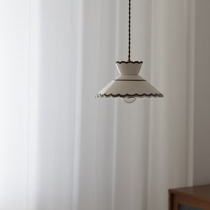 French Ceramic Pendant Light – Minimalist Cone Shape, E26 Socket