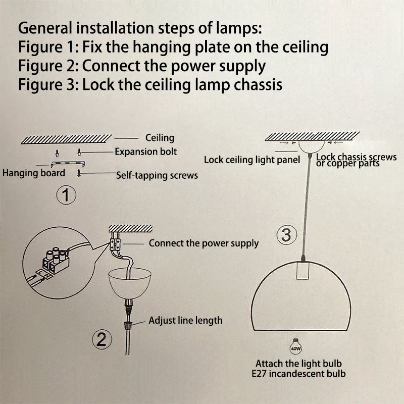 French Ceramic Pendant Light – Minimalist Cone Shape, E26 Socket