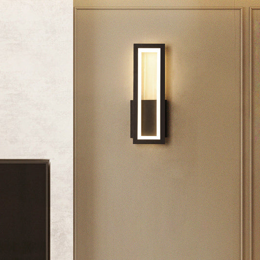 Nowoczesna Prostokątna Lampa Ścienna LED – Minimalistyczny Design w Kolorze Czarnym, Białym lub Złotym