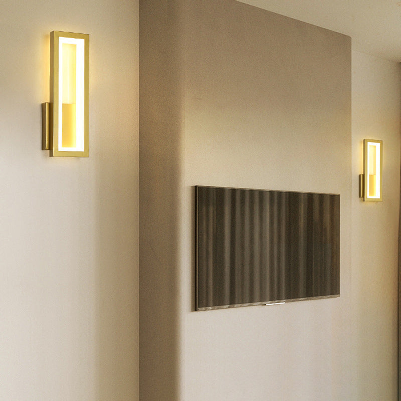 Nowoczesna Prostokątna LED Lampa Ścienna – Minimalistyczny Design w Czerni, Bieli lub Złocie