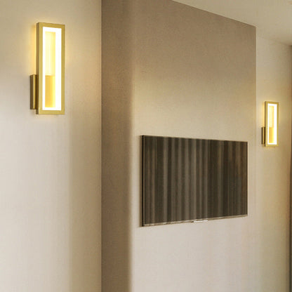 Nowoczesna Prostokątna LED Lampa Ścienna – Minimalistyczny Design w Czerni, Bieli lub Złocie