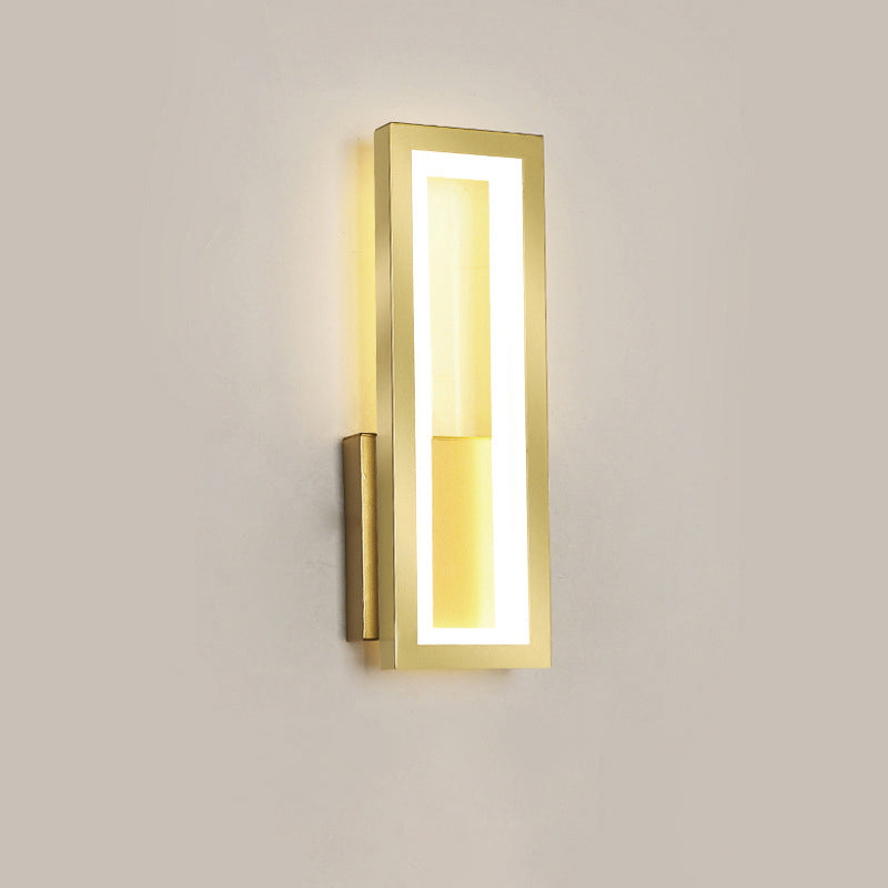 Nowoczesna Prostokątna LED Lampa Ścienna – Minimalistyczny Design w Czerni, Bieli lub Złocie