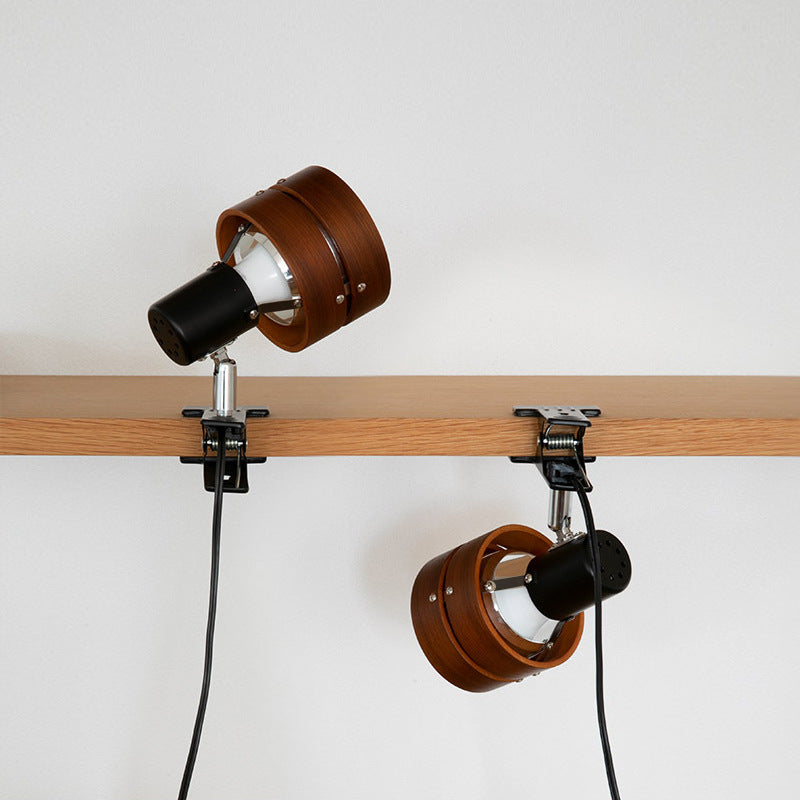 Japanese wooden wall lamp with iron and acrylic – natural or walnut finish