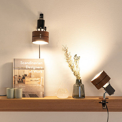 Japanese wooden wall lamp with iron and acrylic – natural or walnut finish