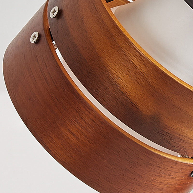 Japanese wooden wall lamp with iron and acrylic – natural or walnut finish