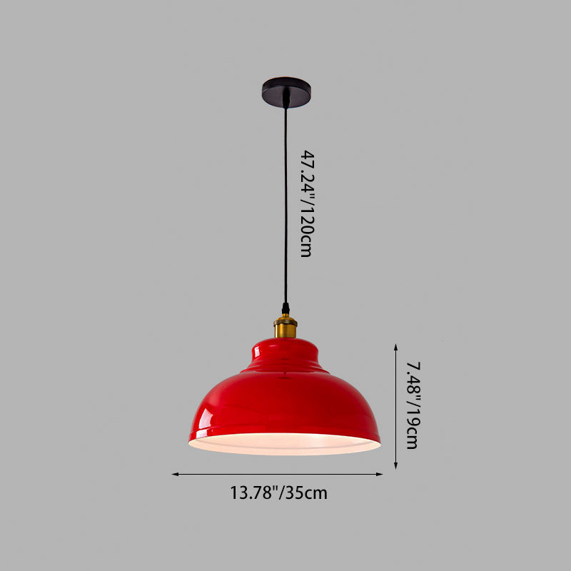Industrialna czerwona lampa wisząca – żelazny design – 1-światło, 3 rozmiary