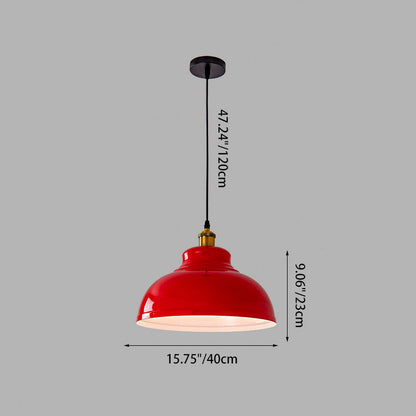 Industrialna czerwona lampa wisząca – żelazny design – 1-światło, 3 rozmiary